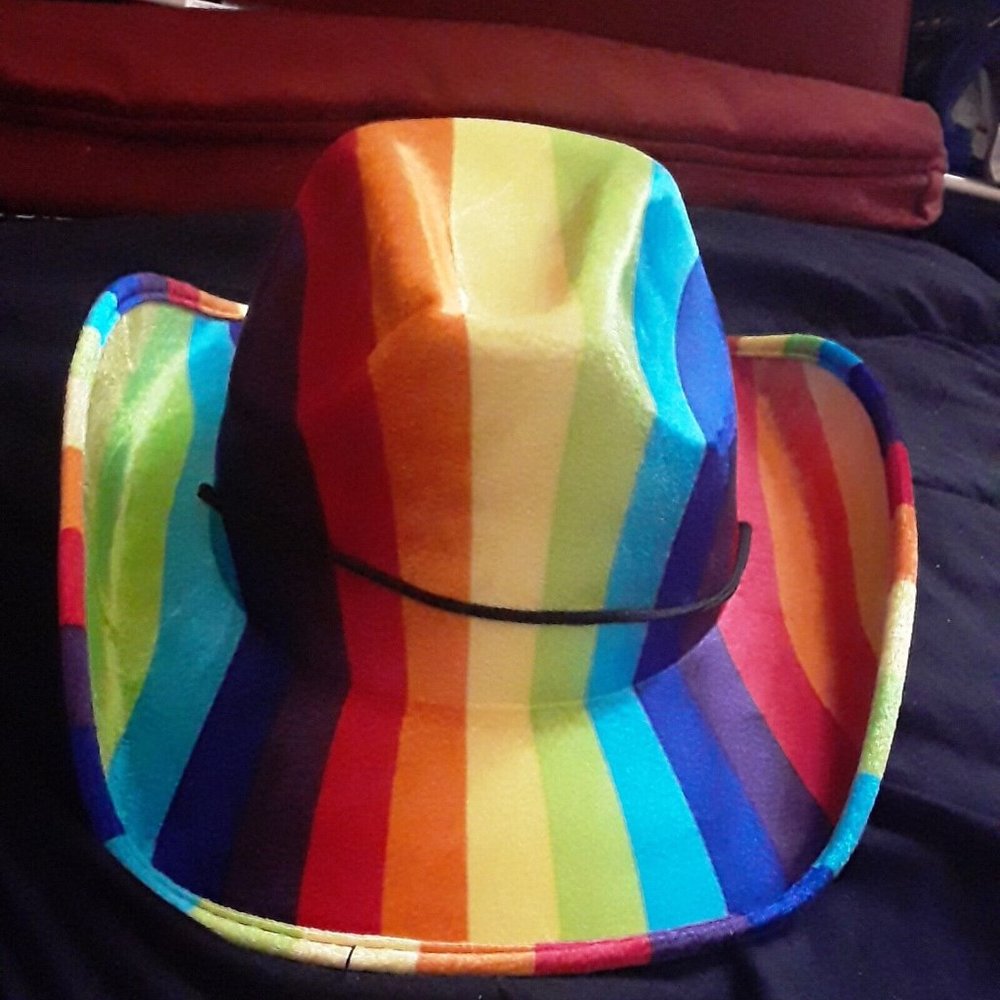(4) Rainbow Pride Cowboy Hats adult NEW HALLOWEEN MARDI GRAS COSTUME COWGIRLS